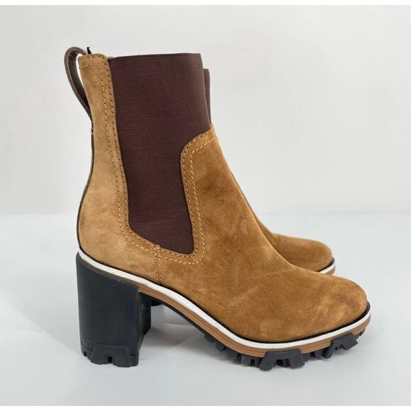 Rag & Bone Shiloh High Heeled Boot Chunky Lug Sole Boot Size 38 / 8 golden brown - Picture 6 of 10